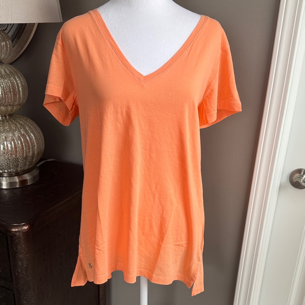 Lilly Pulitzer Coral V-Neck Short Sleeve Tee
